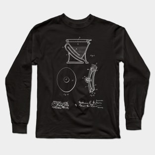 Water Closet Vintage Patent Hand Drawing Long Sleeve T-Shirt